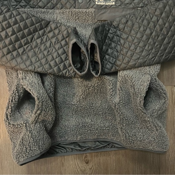 Patagonia Mixed Media Snap T Sherpa Fleece Quilted Black 40th Anniversary Small - Picture 5 of 5